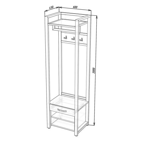 Шкаф 3Д Loft Зеркало + Прихожая Loft 600 — изображение 3