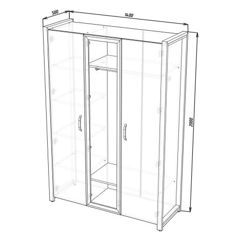 Шкаф 3Д Loft Зеркало + Прихожая Loft 600 — изображение 2