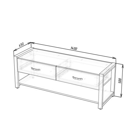 Тумба Loft 1400 + Стол Loft 1Ш + Зеркало Loft — изображение 6