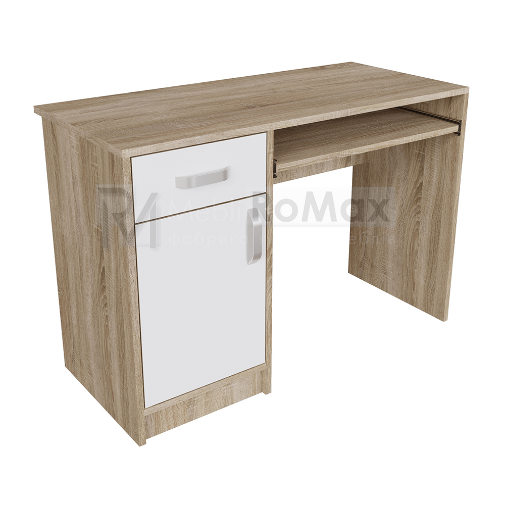Компьютерный письменный стол для школьника "White Mix" 110х75х50, современный стол с тумбочкой и ящиком — изображение 3