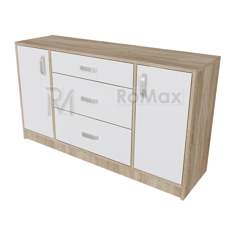 Комод для спальні з шухлядами та дверцятами White Mix 2д3ш 140х80х40 в сучасному стилі - Зображення 4