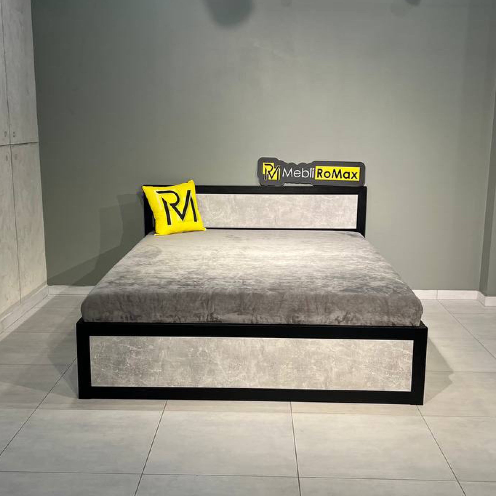 Ліжко металеве в спальню в стилі LOFT 180х200 з підйомним механізмом, двоспальне залізне лофт-ліжко