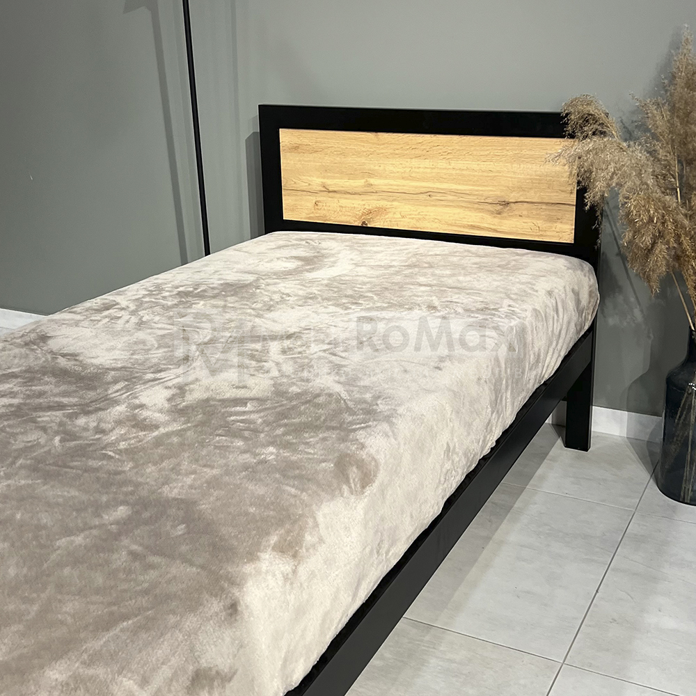 Кровать металлическая для спальни в стиле LOFT 90х200, стильная односпальная железная кровать — изображение 5
