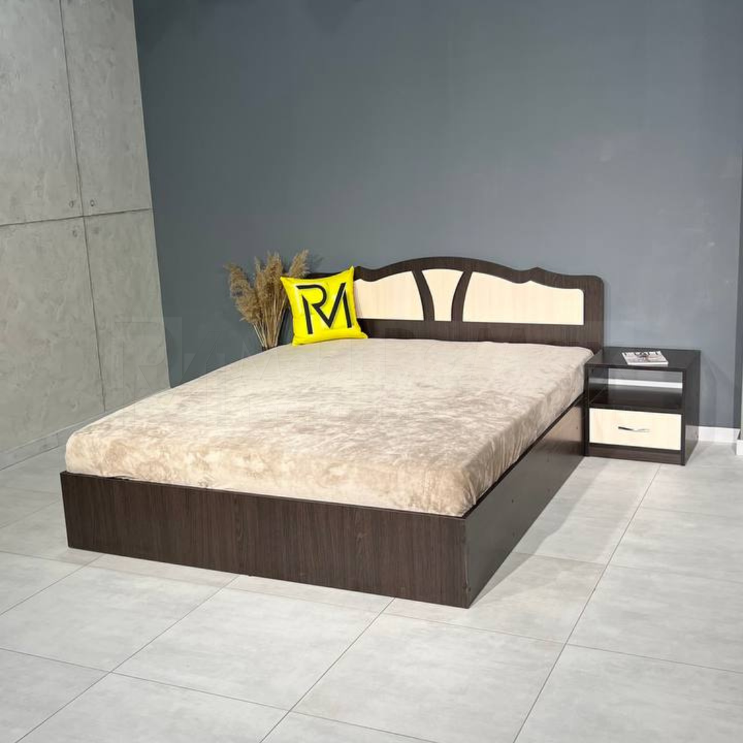 Кровать двуспальная из ДСП "Aura" 184х204х90, качественная удобная кровать для спальни 180х200 — изображение 3