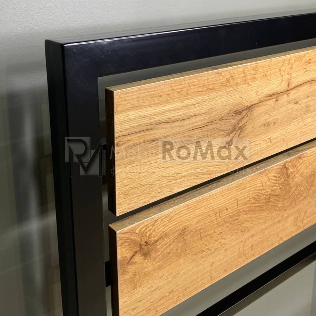 Ліжко металеве для спальні в стилі LOFT 140х200 "BLOOM", ортопедичне двоспальне залізне ліжко - Зображення 5