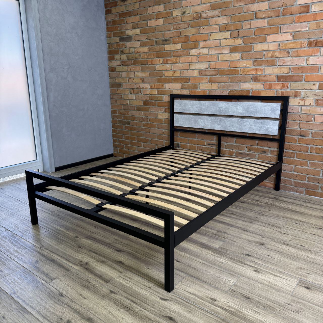 Ліжко металеве для спальні в стилі LOFT 140х200 "BLOOM", ортопедичне двоспальне залізне ліжко - Зображення 2