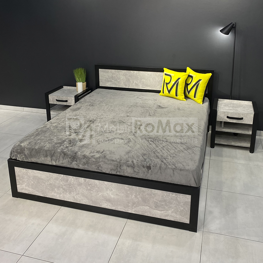 Современный Loft спальный гарнитур: Кровать + Комод + Шкаф + Тумба, модульный комплект мебели для спальни из ДСП — изображение 3