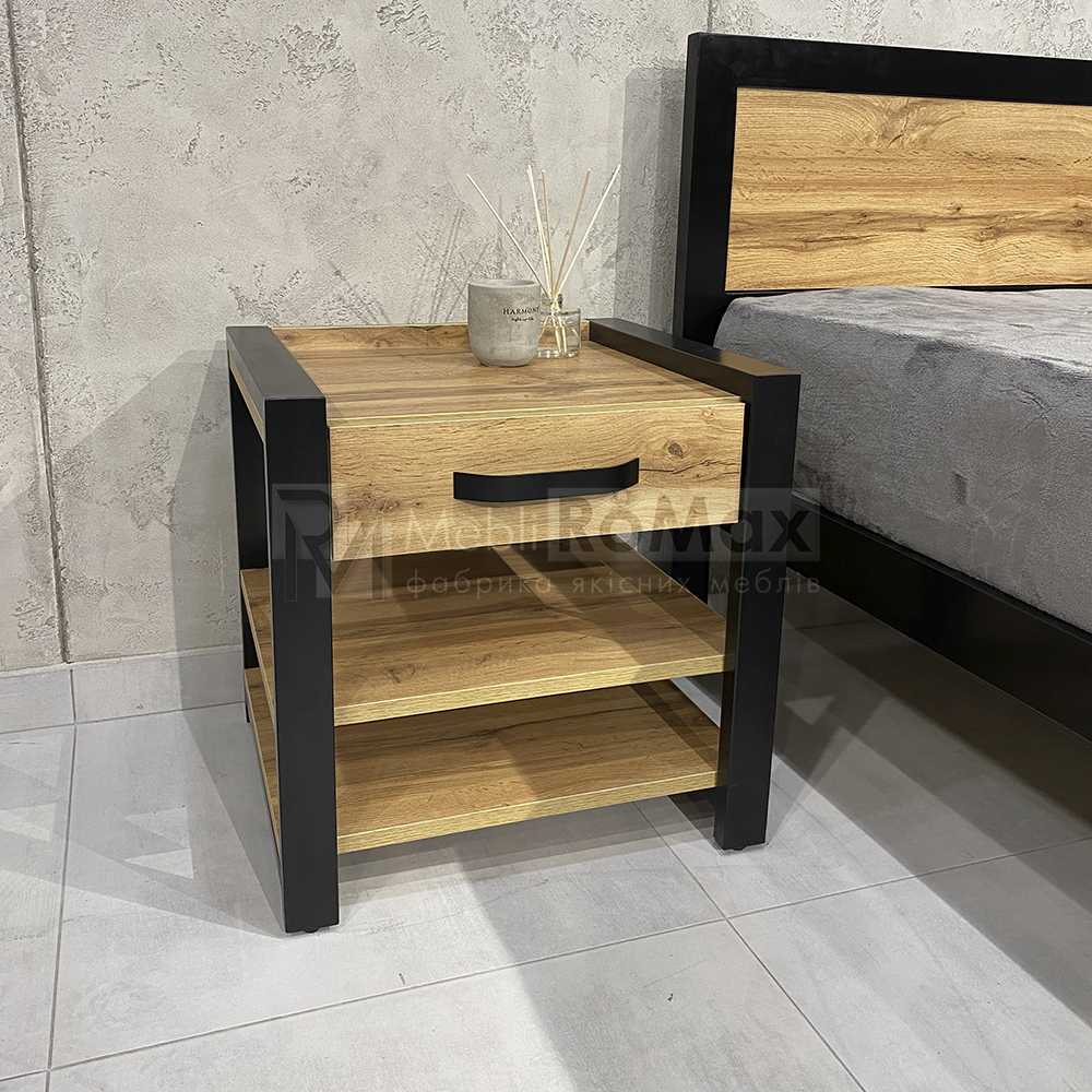 Сучасні Loft спальні гарнітури: Ліжко+Комод + Шафа + Тумба, готовий комплект меблів для спальні з ДСП - Зображення 3