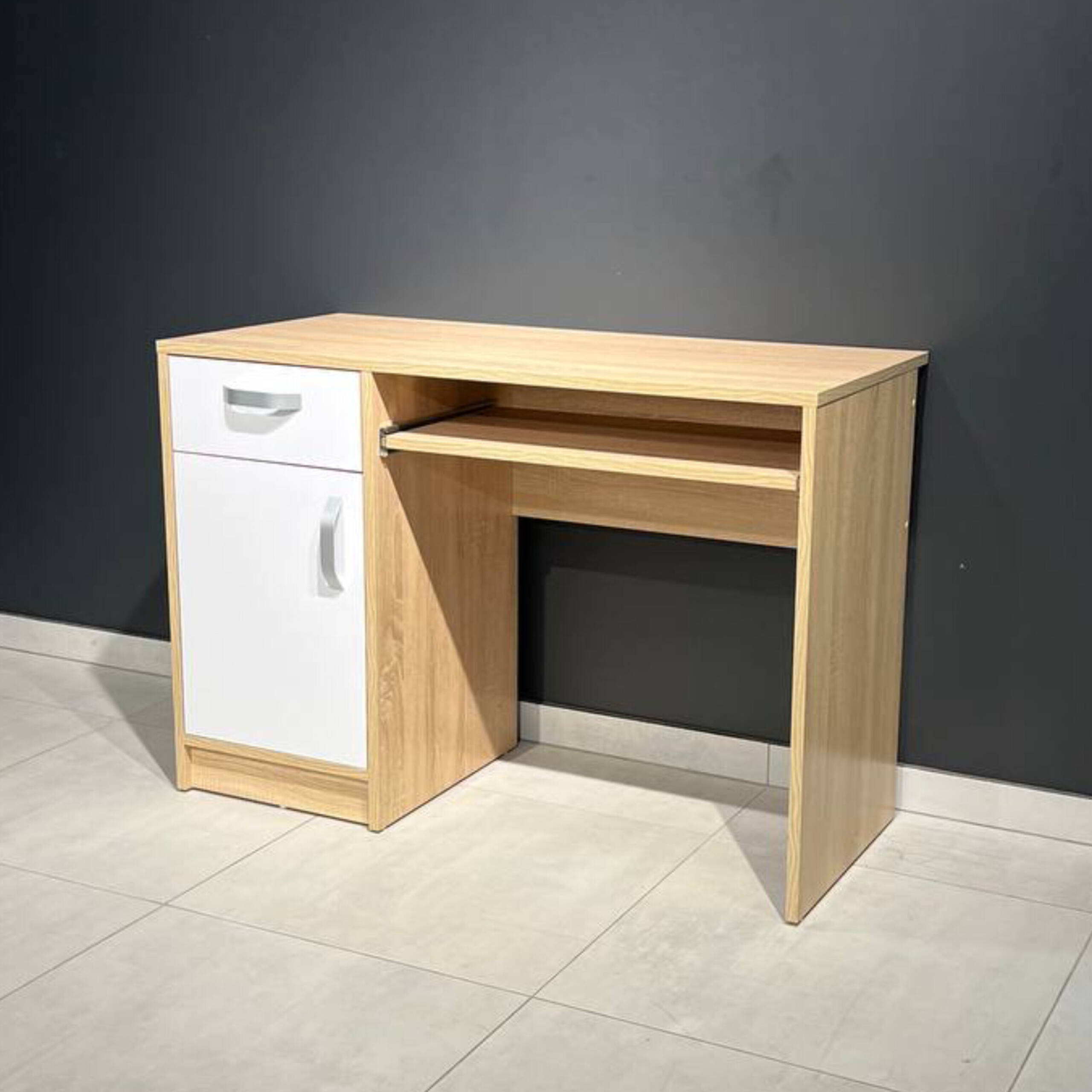 Комп'ютерний письмовий стіл для школяра "White Mix" 110х75х50, сучасний стіл із тумбочкою та шухлядою