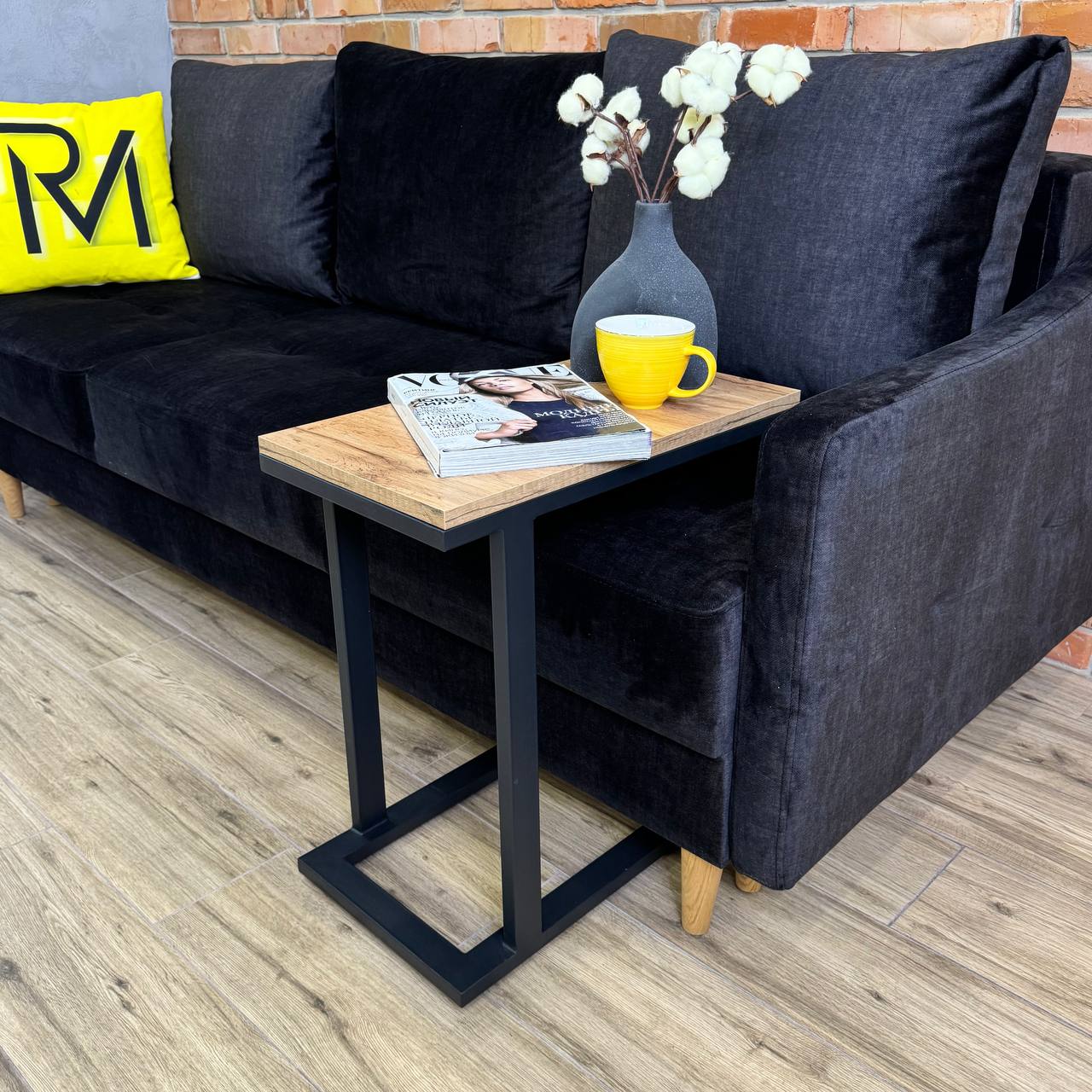 Столик приставной прикраватный в стиле Loft "URBAN LITE " 30х55х55 металлический журнальный столик — изображение 2