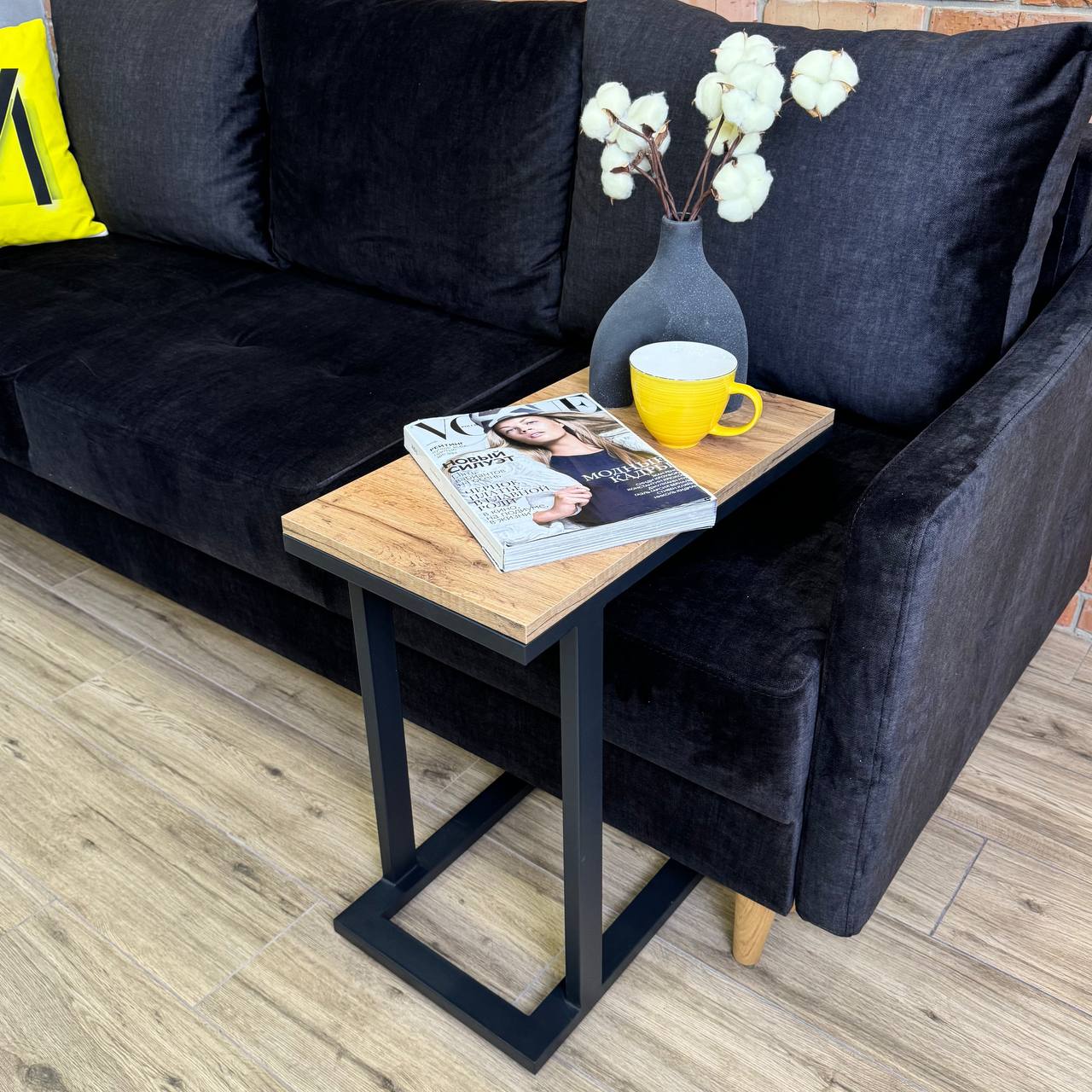 Столик приставной прикраватный в стиле Loft "URBAN LITE " 30х55х55 металлический журнальный столик — изображение 3